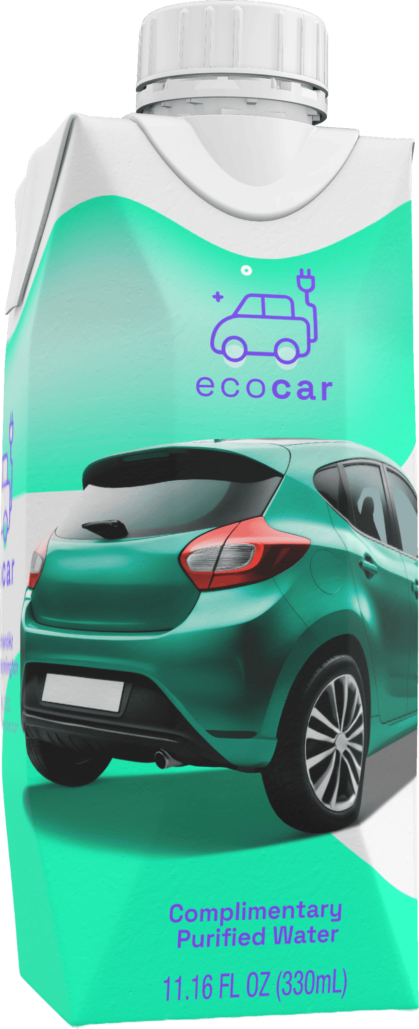 EcoCar branded water carton